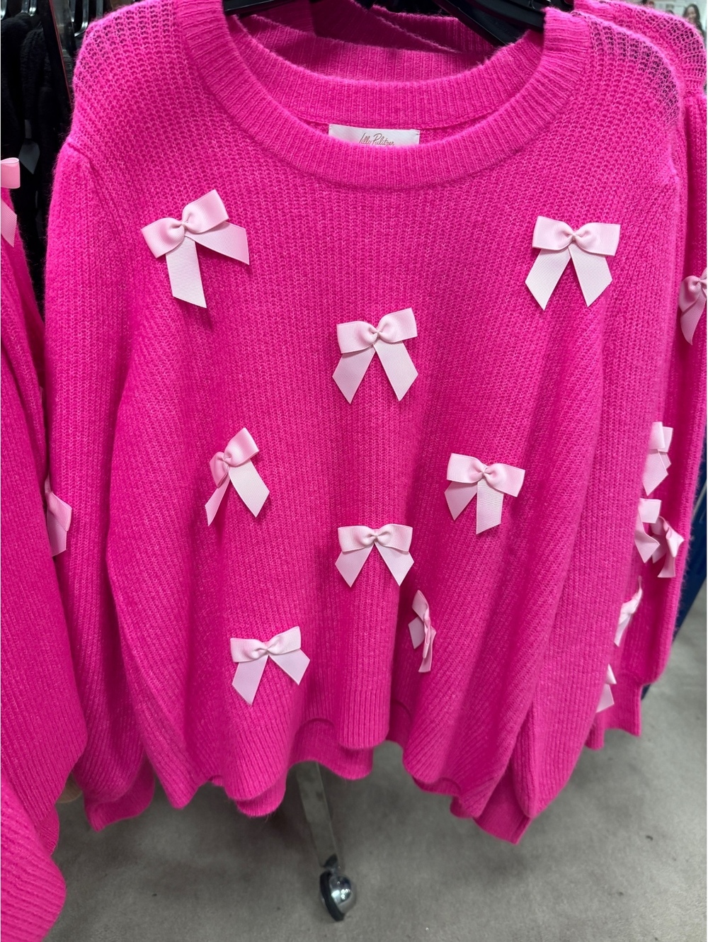 Lilly Pulitzer Pink Knit Sweater W/ Bow Accents, Size XXS-XL